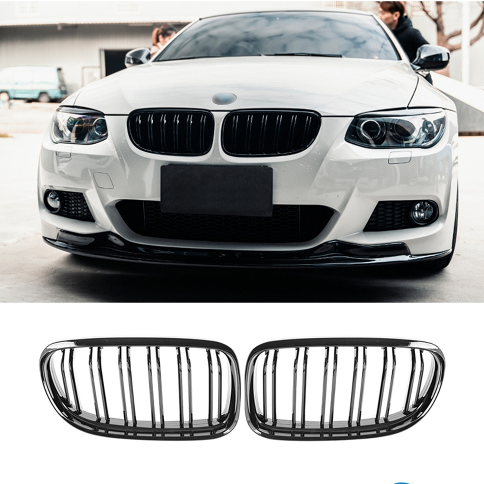 Bmw Emblem E91 Nieren Grill Doppelsteg Passend Für BMW 3er E90 E91 LCI 2008-12 3er BMW Frontgrill Glanz